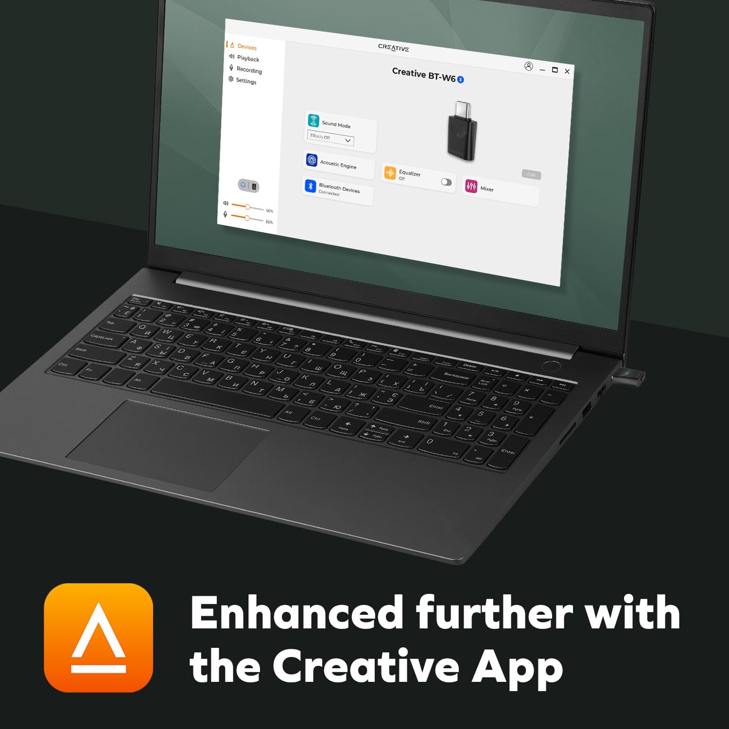 Creative BT-W6 Wireless Bluetooth 5.4 and LE Audio Transmitter with Snapdragon Sound, aptX Lossless, Low Latency and up to 24-bit / 96 kHz Audio, Works with PC/Mac/Gaming Consoles - Image 7