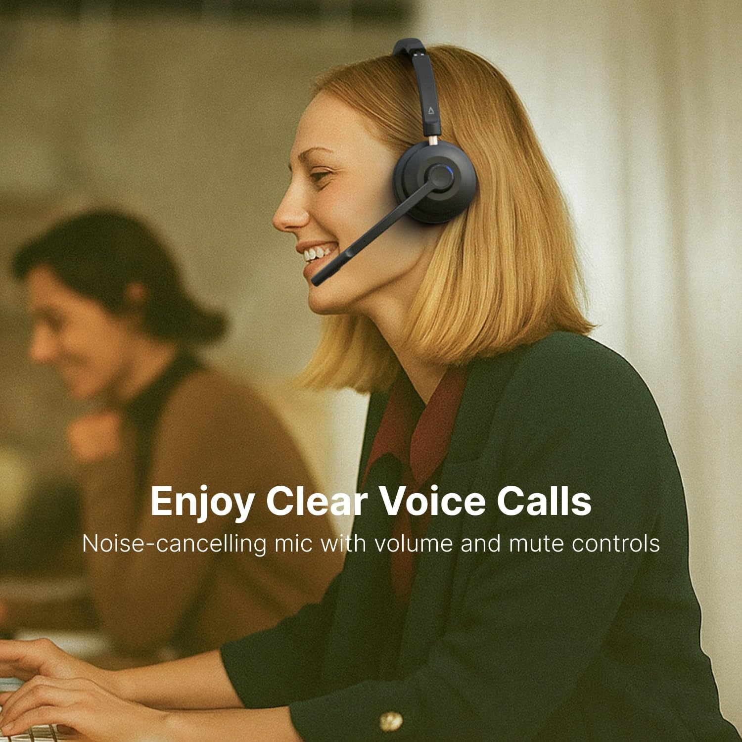 Creative Chat Wireless On-Ear Headset with Noise-Cancelling Boom Mic, USB dongle, Playback and Calls Control, Mic Mute Button for PC/Mac/Mobile Devices - Image 3