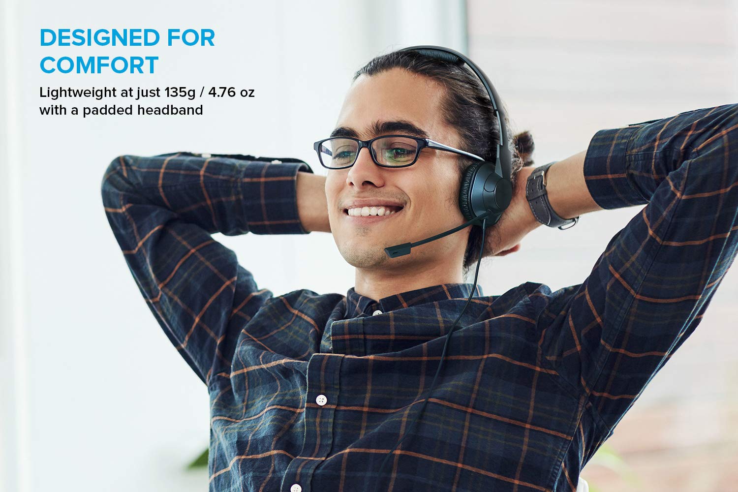 Creative HS-720 V2 USB Digital Audio On-Ear Headset with Noise-Cancelling Condenser Boom Mic, Inline Mic Mute/Calls/Volume Control and Mic-Monitoring Feature, Simple Plug-and-Play for Video Calls - Image 6