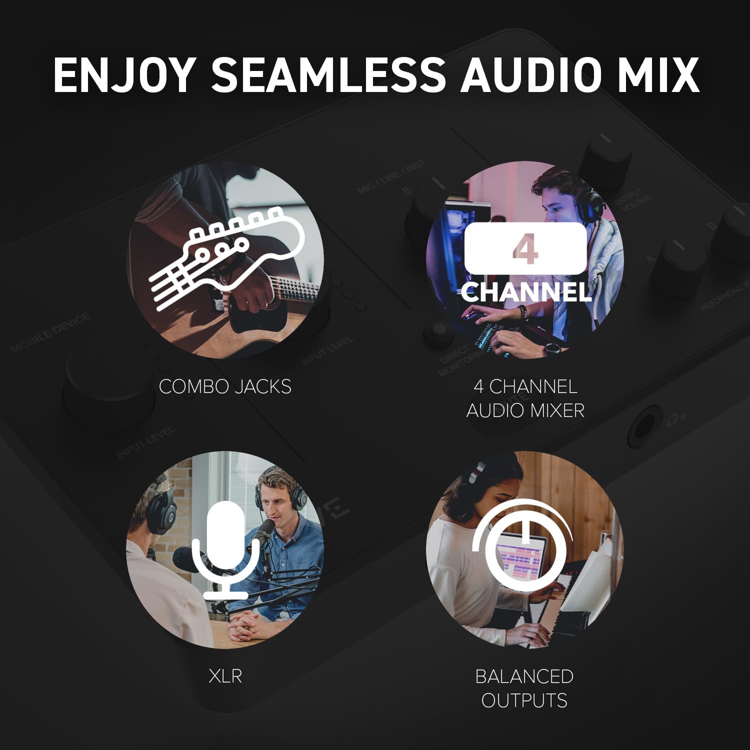 Creative Live! Audio A3 USB Audio Interface with High-Resolution Recording and Playback up to 24-bit 96kHz, with Zero-Latency Direct Monitoring - Image 4