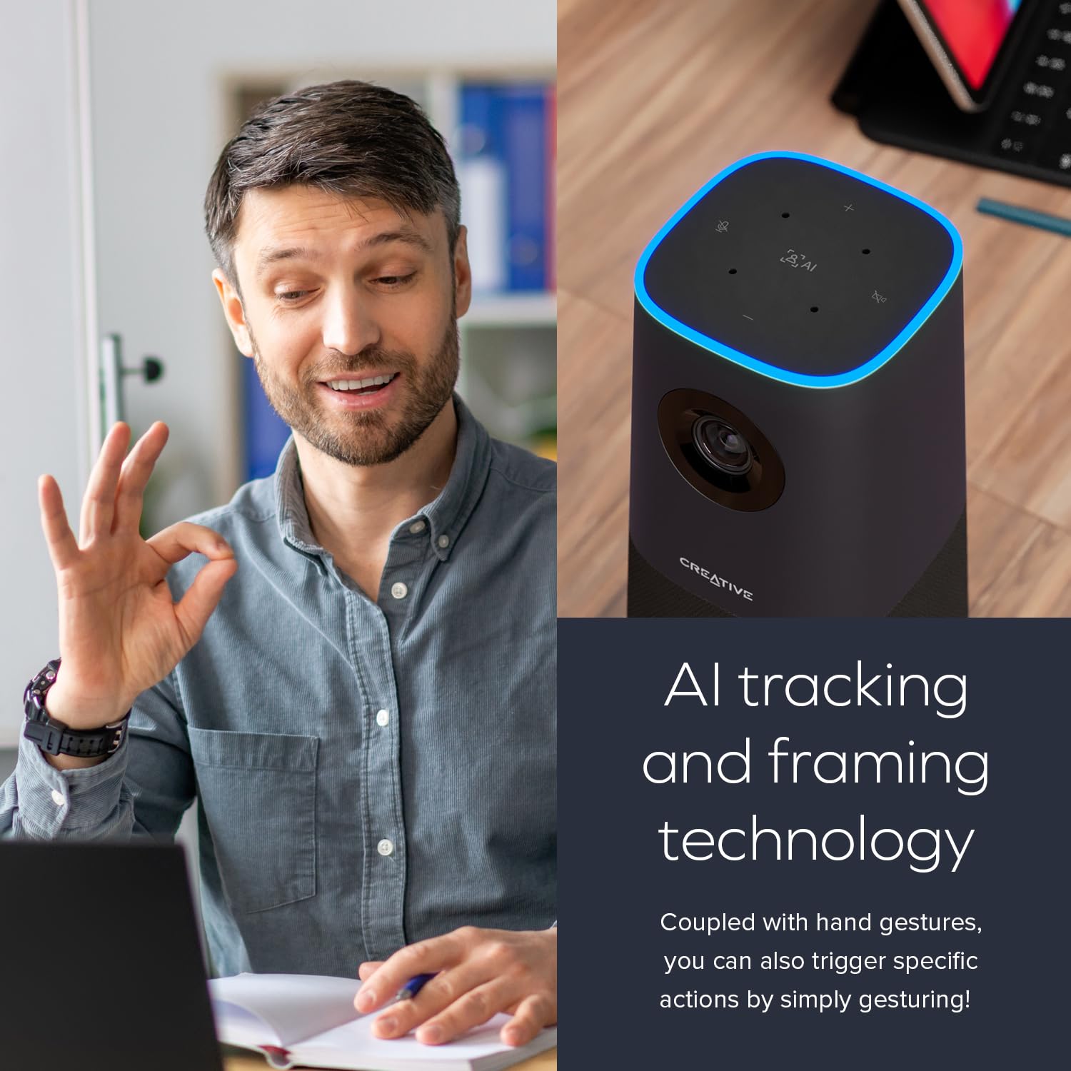 Creative Live! Meet 4K: 4K UHD Conference Webcam with Auto Tracking with 7 X Digital Zoom, for PC and Mac - Image 4