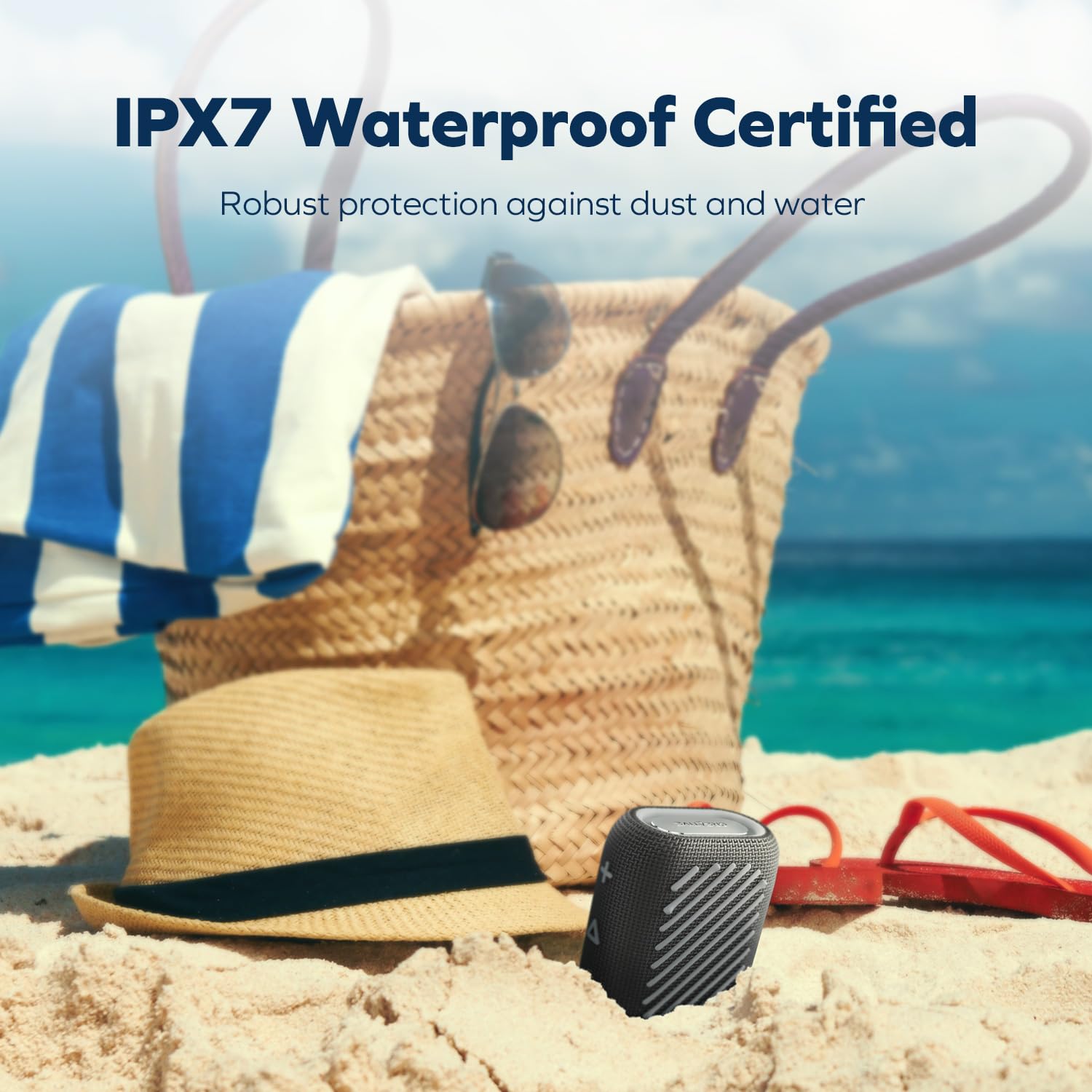 Creative MUVO Flex Portable Waterproof Bluetooth 5.3 Speaker with Auracast, Up to 10 Hours of Battery Life, IP67 Waterproof, and Powerful Bass Performance (Black) - Image 3