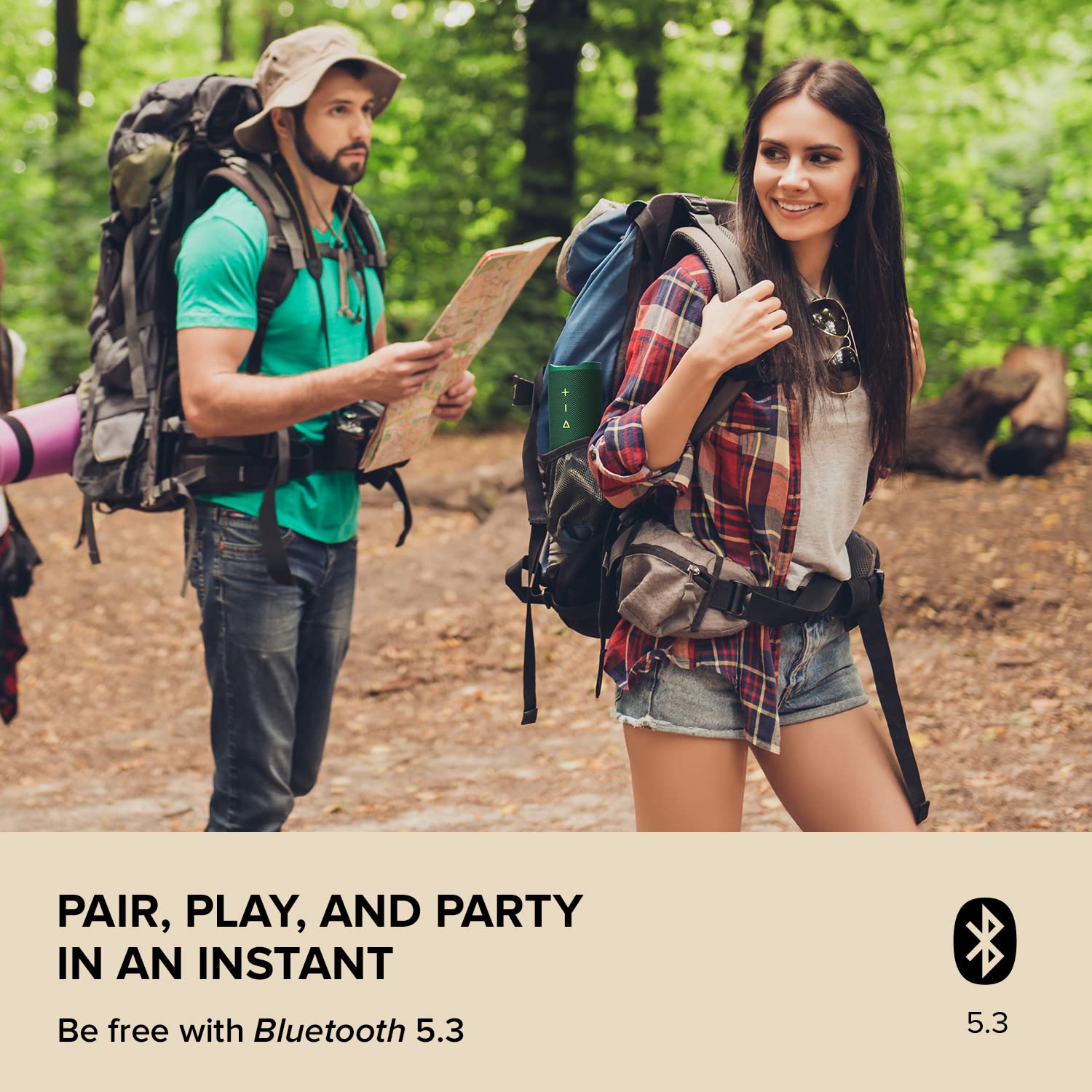 Creative MUVO Go Portable Waterproof Bluetooth 5.3 Speaker with Up to 18 Hours of Battery Life, IPX7 Waterproof, and Powerful Bass Performance, Wireless Stereo Link (Blue) - Image 3