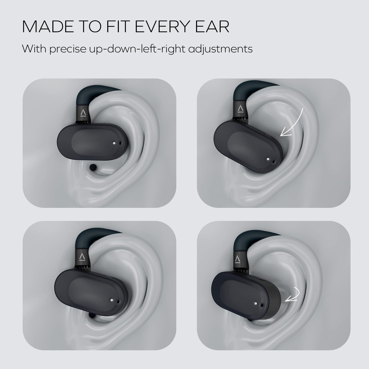 Creative Outlier Go Wireless Open-Ear Headphones with an Adjustable Fit and Ear Hooks, Up to 26 Hours Total Playtime, Dual Microphones, Bluetooth 5.4, IPX4 Water Resistant (Dark Blue) - Image 4