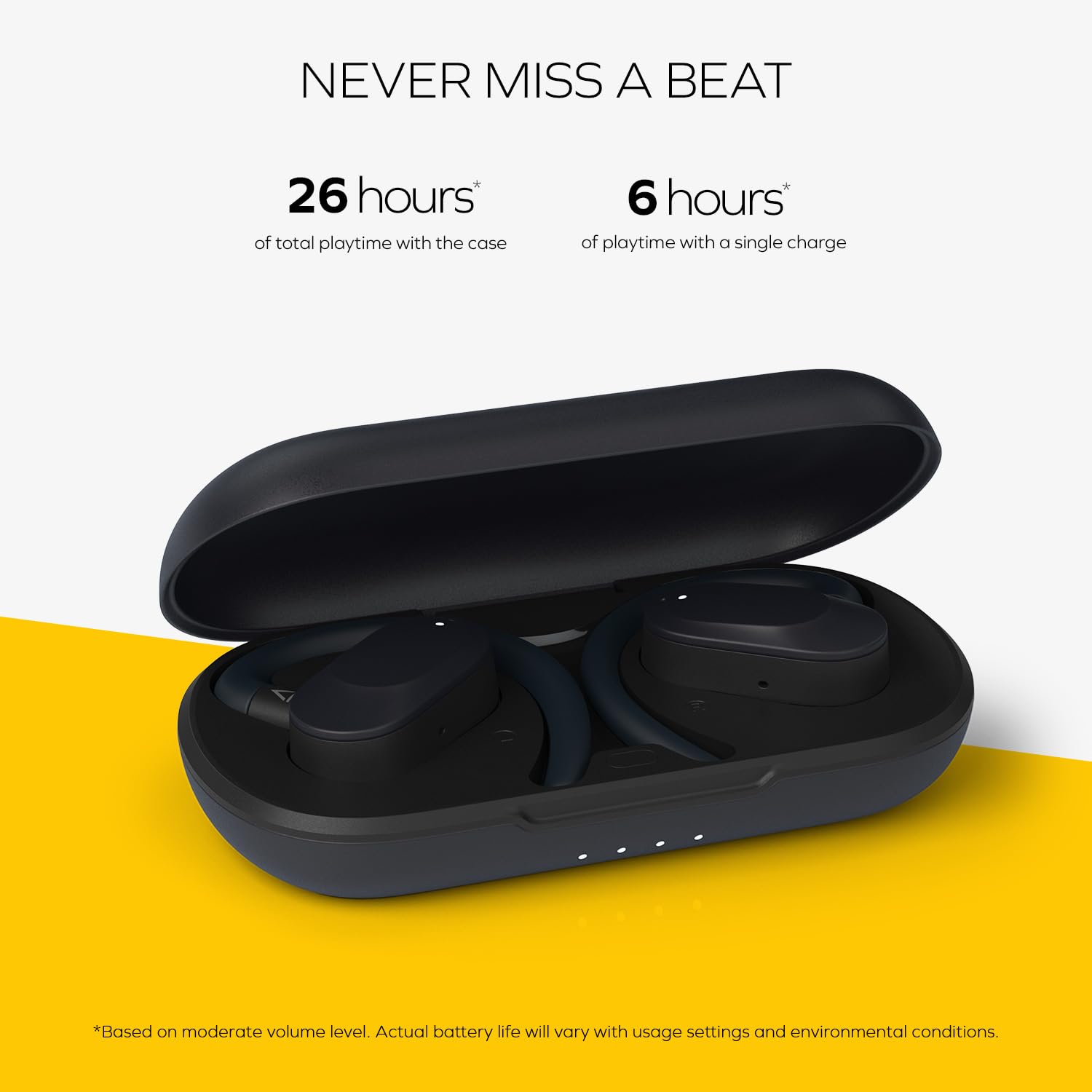 Creative Outlier Go Wireless Open-Ear Headphones with an Adjustable Fit and Ear Hooks, Up to 26 Hours Total Playtime, Dual Microphones, Bluetooth 5.4, IPX4 Water Resistant (Dark Blue) - Image 5