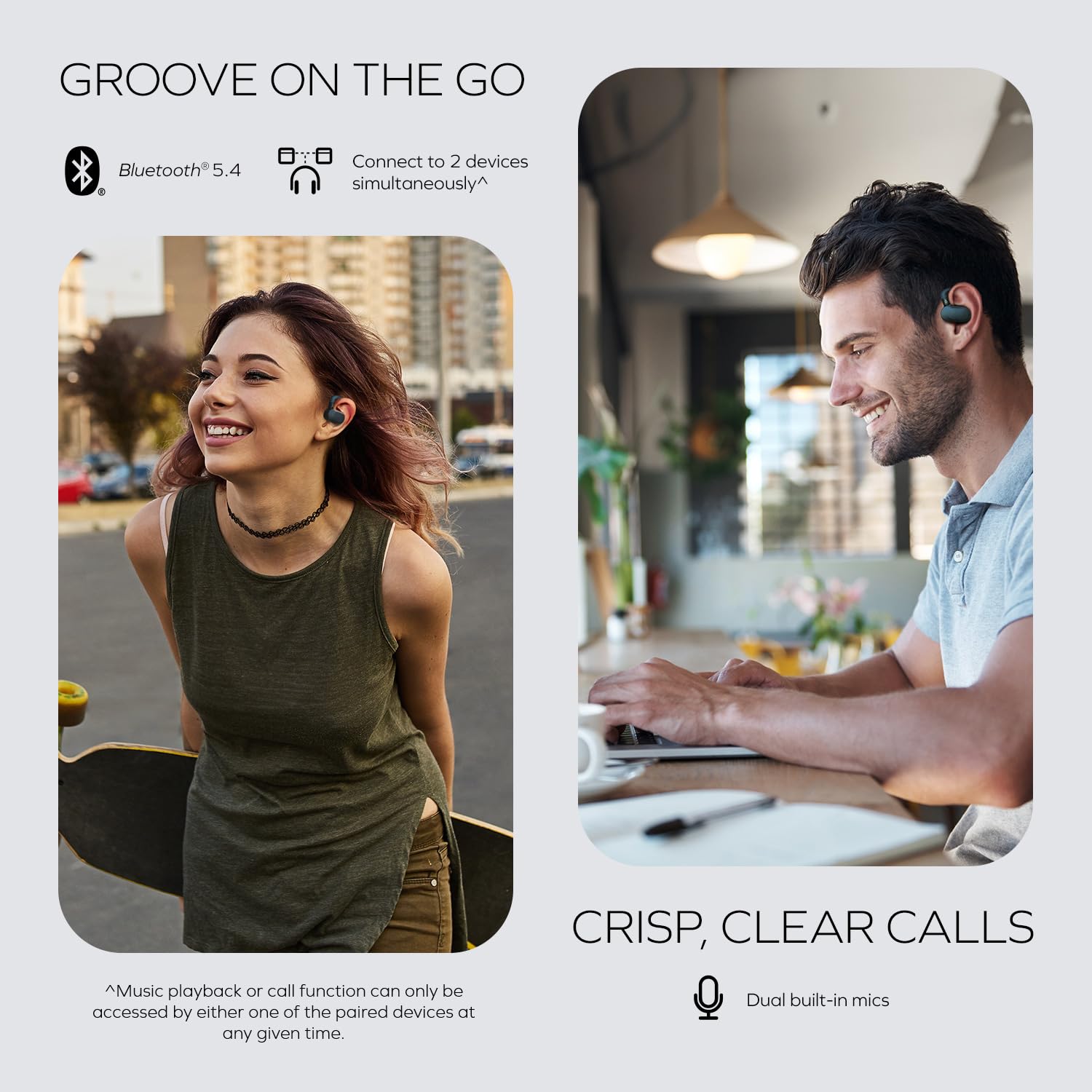 Creative Outlier Go Wireless Open-Ear Headphones with an Adjustable Fit and Ear Hooks, Up to 26 Hours Total Playtime, Dual Microphones, Bluetooth 5.4, IPX4 Water Resistant (Dark Blue) - Image 6