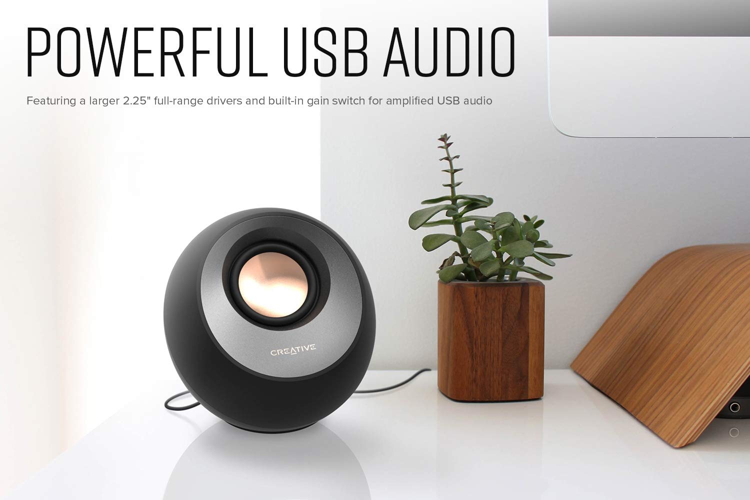Creative Pebble V3 Minimalistic 2.0 USB-C Desktop Speakers with USB Audio, Clear Dialog Enhancement, Bluetooth 5.0, 8W RMS with 16W Peak Power (Black) - Image 3