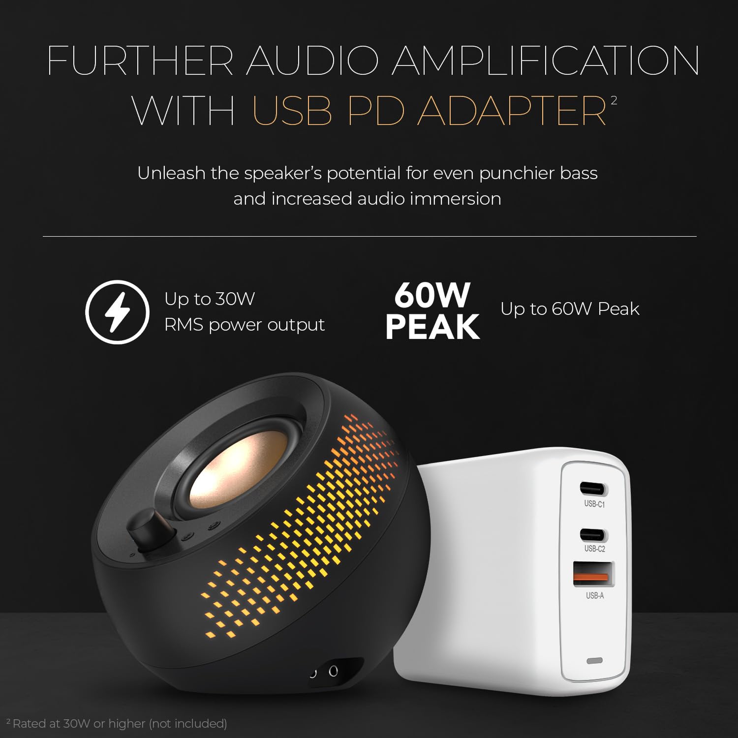 Creative Pebble X Plus 2.1 USB-C Computer Speakers with Subwoofer and Customizable RGB Lighting, Bluetooth 5.3, USB Audio, Up to 15W RMS Power for PC and Mac  - Image 4