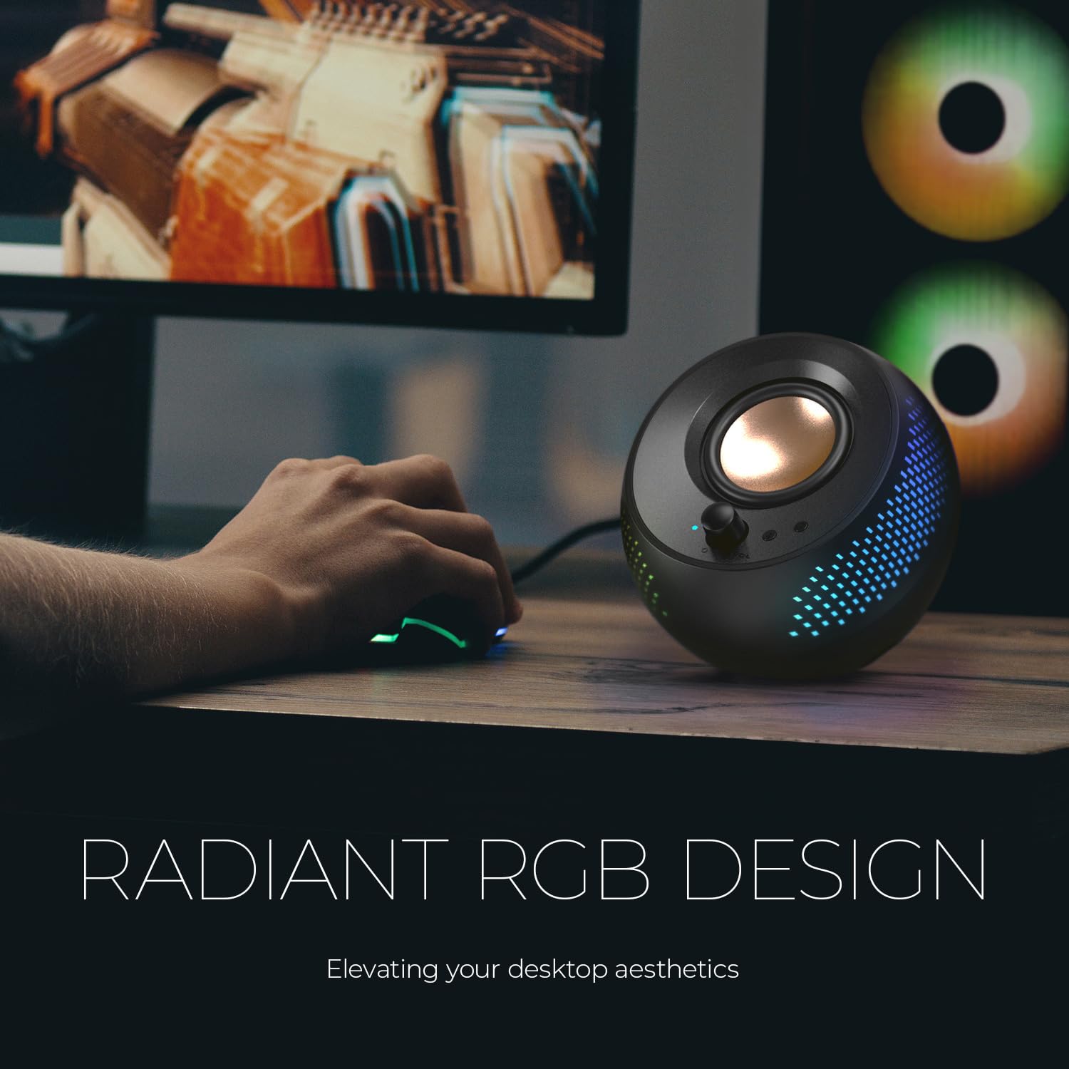 Creative Pebble X Plus 2.1 USB-C Computer Speakers with Subwoofer and Customizable RGB Lighting, Bluetooth 5.3, USB Audio, Up to 15W RMS Power for PC and Mac  - Image 5