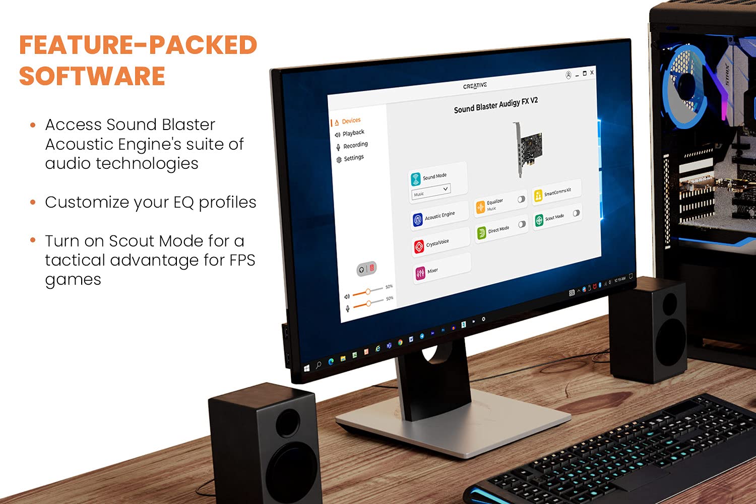 Creative Sound Blaster Audigy Fx V2 Upgradable Hi-res PCI-e Sound Card with 5.1 Discrete and Virtual Surround, Scout Mode, SmartComms Kit for PC - Image 5