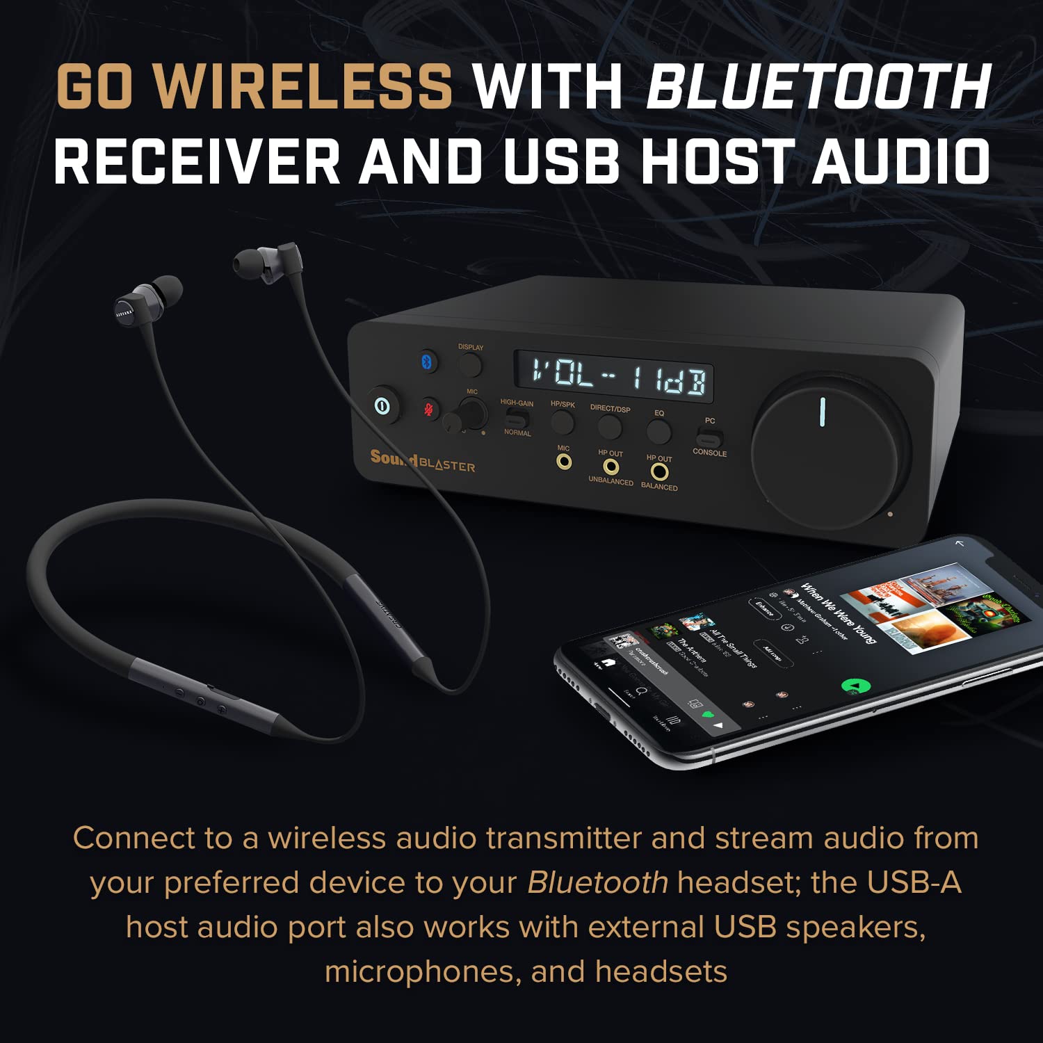 Creative Sound Blaster X5 Hi-res 32bit/384kHz External USB DAC with Fully Balanced Xamp Headphone Bi-amp, Bluetooth Receiver, RCA in/-Out, TOSLINK Optical in/-Out, Mic-in, Headset-in for Audiophiles  - Image 5