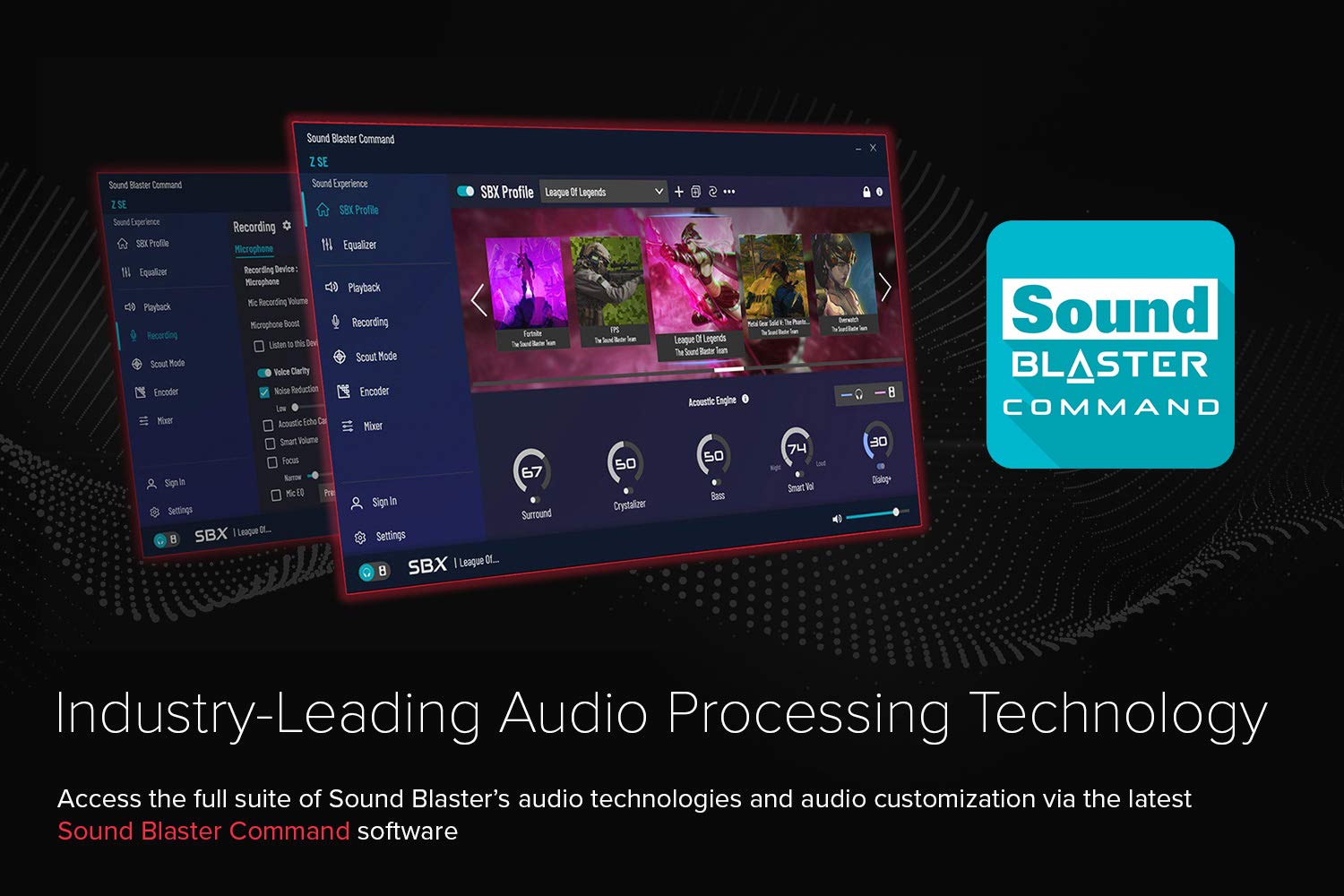 Creative Sound Blaster Z SE Internal PCI-e Gaming Sound Card and DAC, 24-bit / 192 kHz, 116 dB SNR, ASIO, 600Ω Headphones Amp, Mic EQ, Discrete 5.1 / Virtual 7.1, Supports Dolby Digital Live, DTS - Image 7