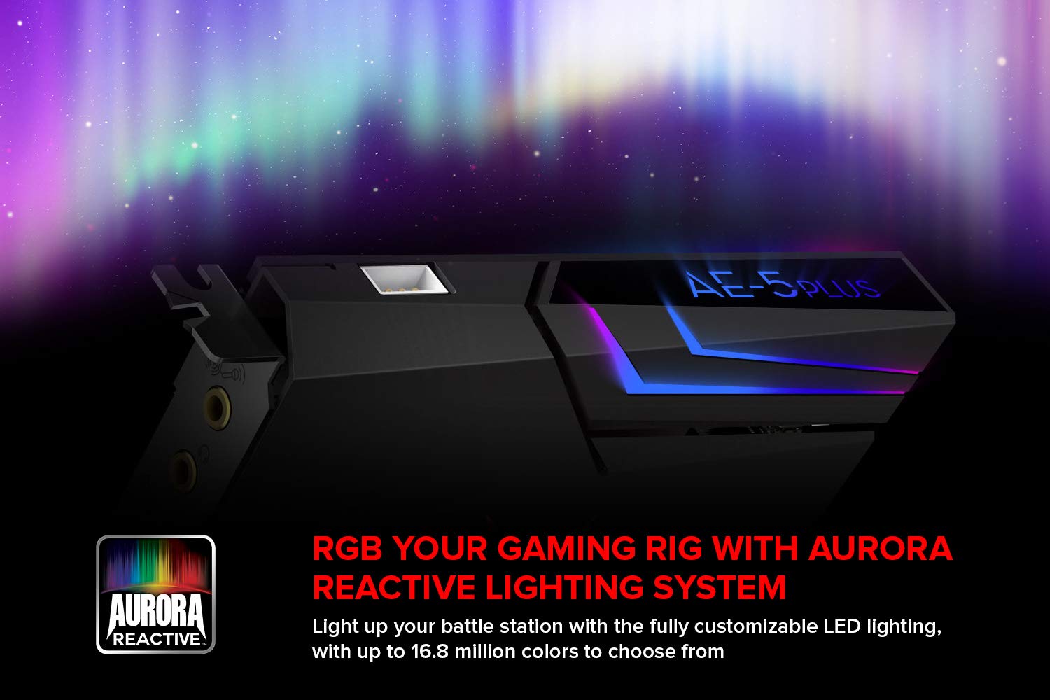 Creative Sound BlasterX AE-5 Plus SABRE32-class Hi-res 32-bit/384 kHz PCIe Gaming Sound Card and DAC with Dolby Digital and DTS, Xamp Discrete Headphone Bi-amp, Up to 122dB SNR, RGB Lighting System - Image 4