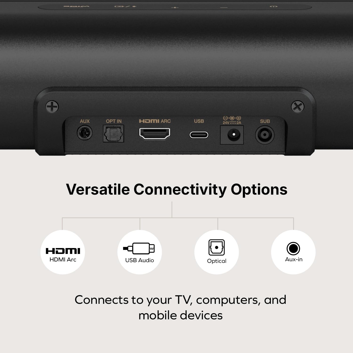 Creative Stage Pro - 2.1 Soundbar with Dolby Audio, HDMI, Bluetooth 5.3, USB Audio, for TV, PC and Mobile - Image 6