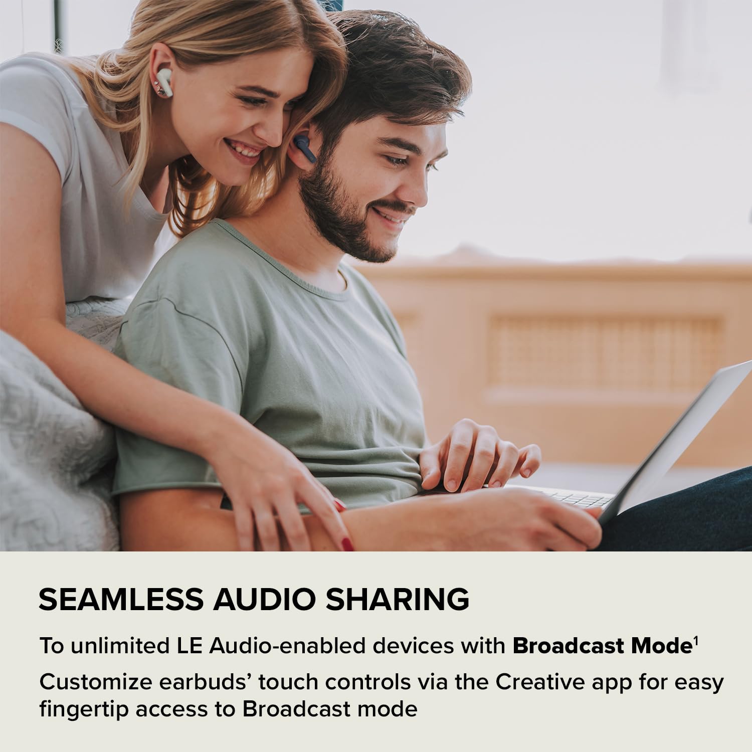 Creative Zen Air Plus Lightweight True Wireless in-Ears with Bluetooth LE Audio, Hybrid Active Noise Cancellation, Ambient Mode, Up to 32 Hours Total Playtime, 6 Mics with ENC Technology (Dark Blue) - Image 3