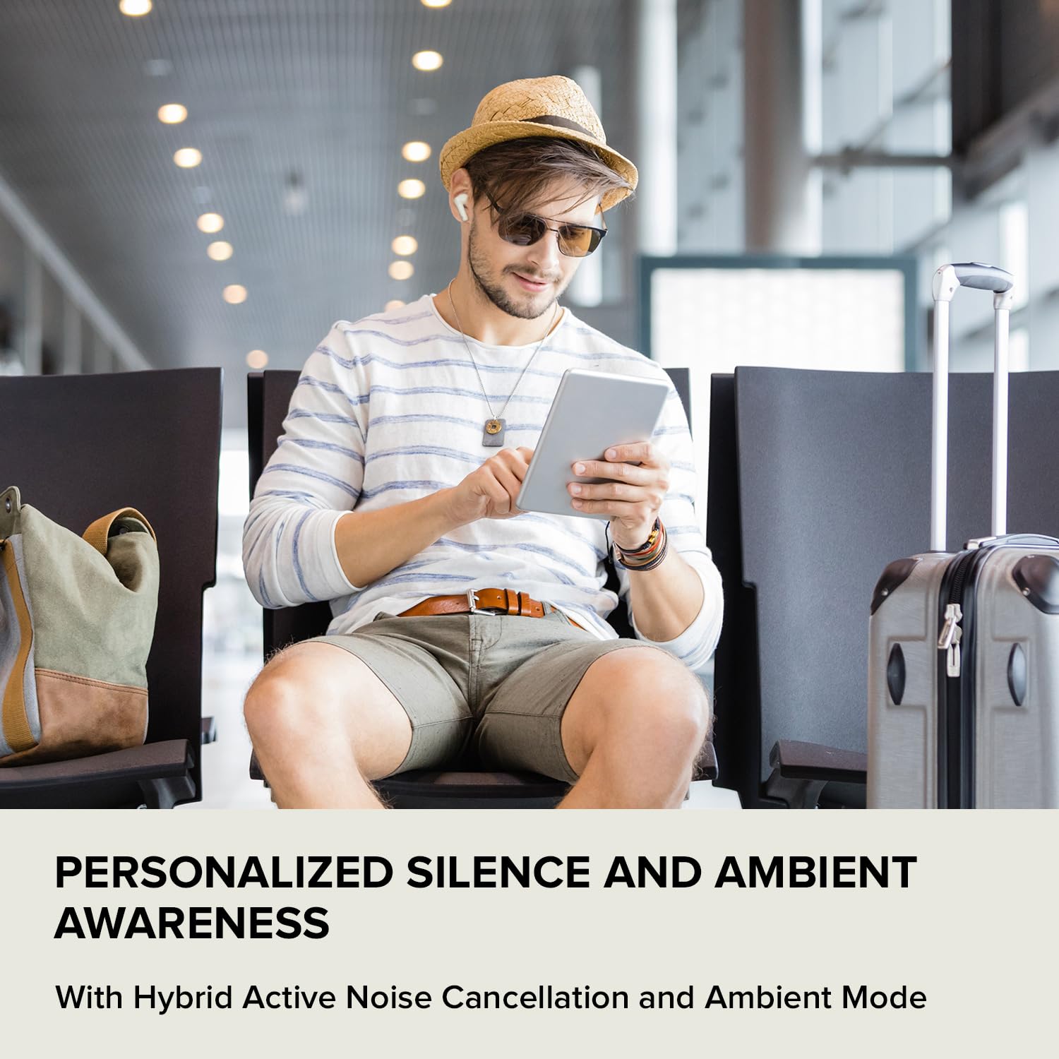 Creative Zen Air Plus Lightweight True Wireless in-Ears with Bluetooth LE Audio, Hybrid Active Noise Cancellation, Ambient Mode, Up to 32 Hours Total Playtime, 6 Mics with ENC Technology (Dark Blue) - Image 5