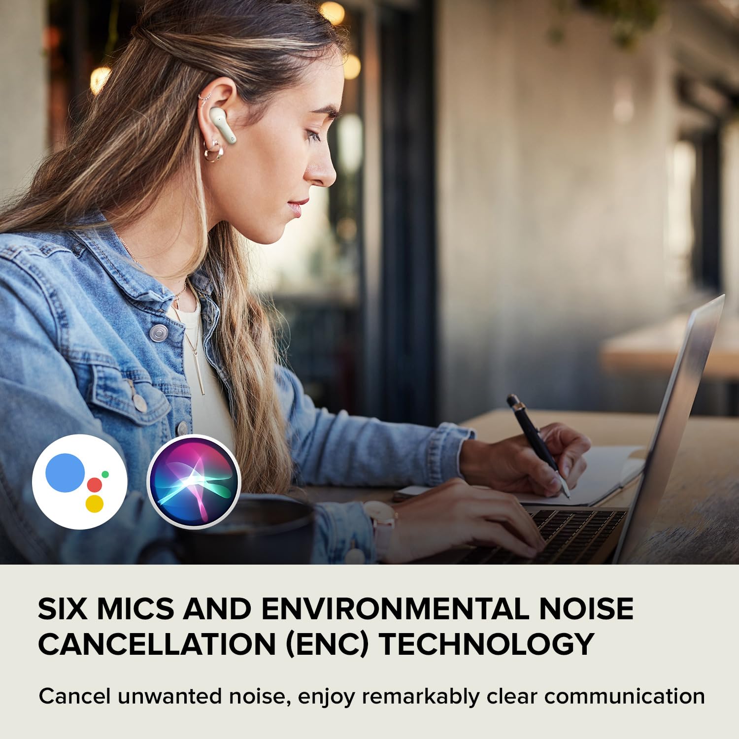 Creative Zen Air Plus Lightweight True Wireless in-Ears with Bluetooth LE Audio, Hybrid Active Noise Cancellation, Ambient Mode, Up to 32 Hours Total Playtime, 6 Mics with ENC Technology (Dark Blue) - Image 8