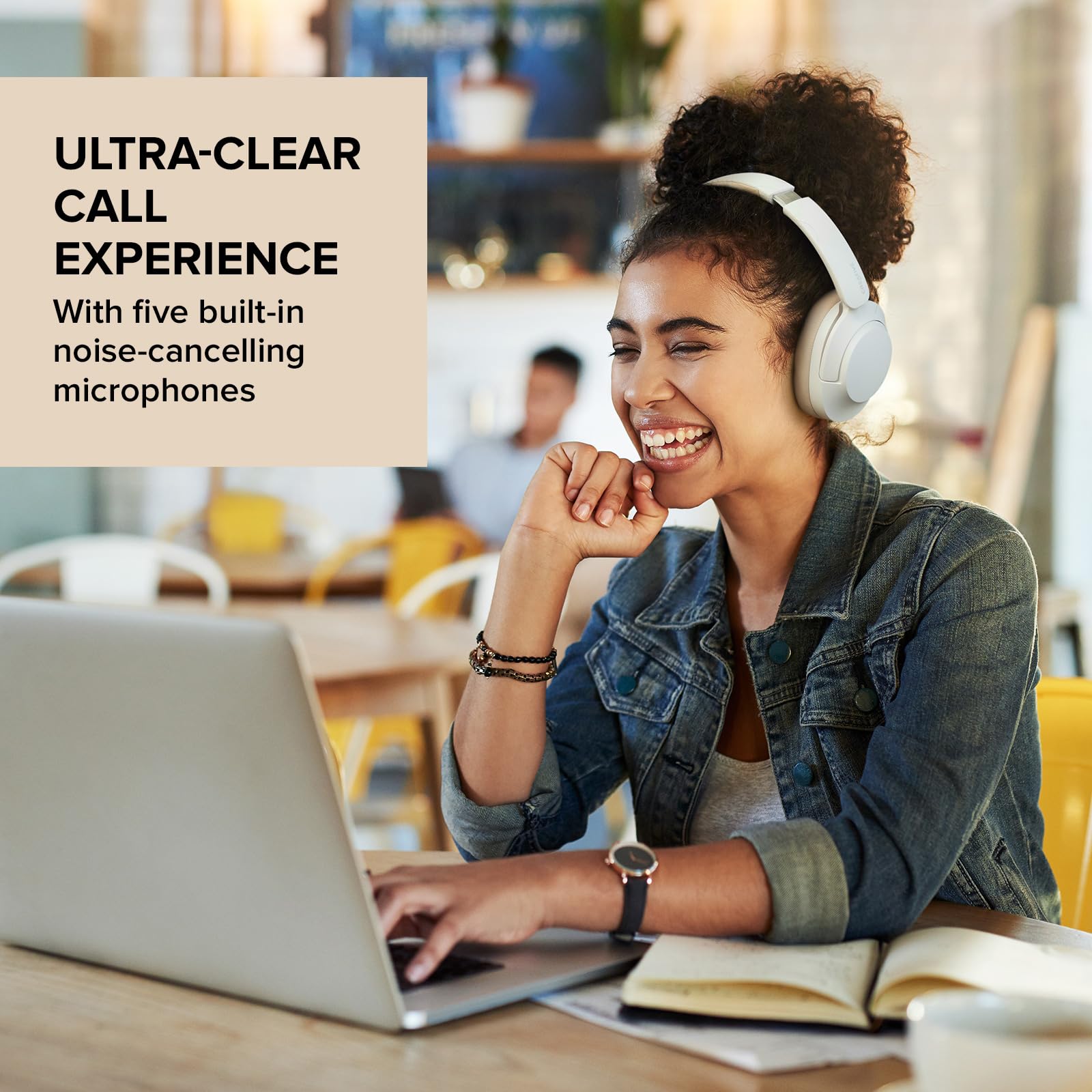 Creative Zen Hybrid 2 Wireless Over-Ear Headphones, Up to 67 Hours (ANC Off), Hybrid Active Noise Cancellation, Ambient Mode (Cream) - Image 5