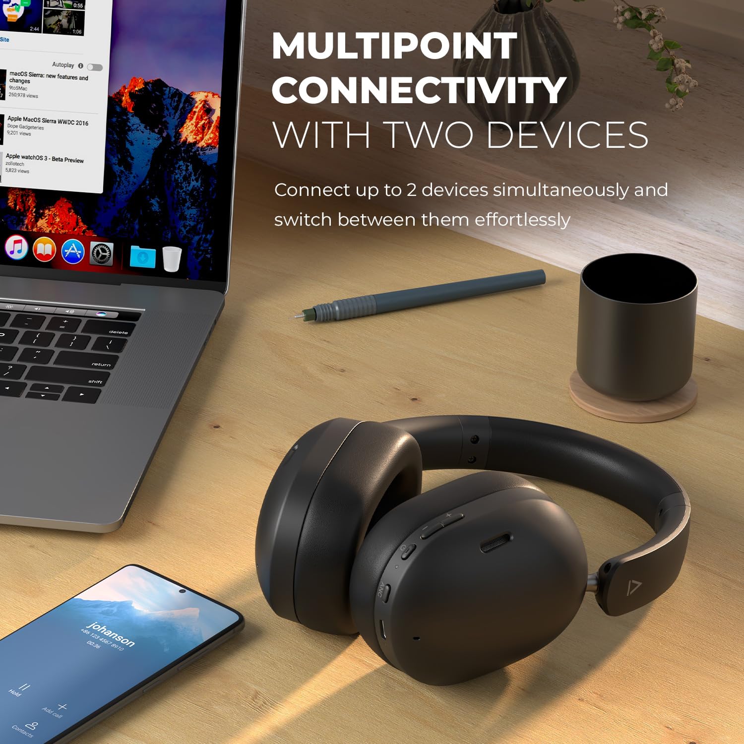 Creative Zen Hybrid (Gen 2) Wireless Over-Ear Headphones with Active Noise Cancellation, Ambient Mode, Bluetooth 5.4, SXFI Ready, Up to 75 Hours Battery Life (Black) - Image 5