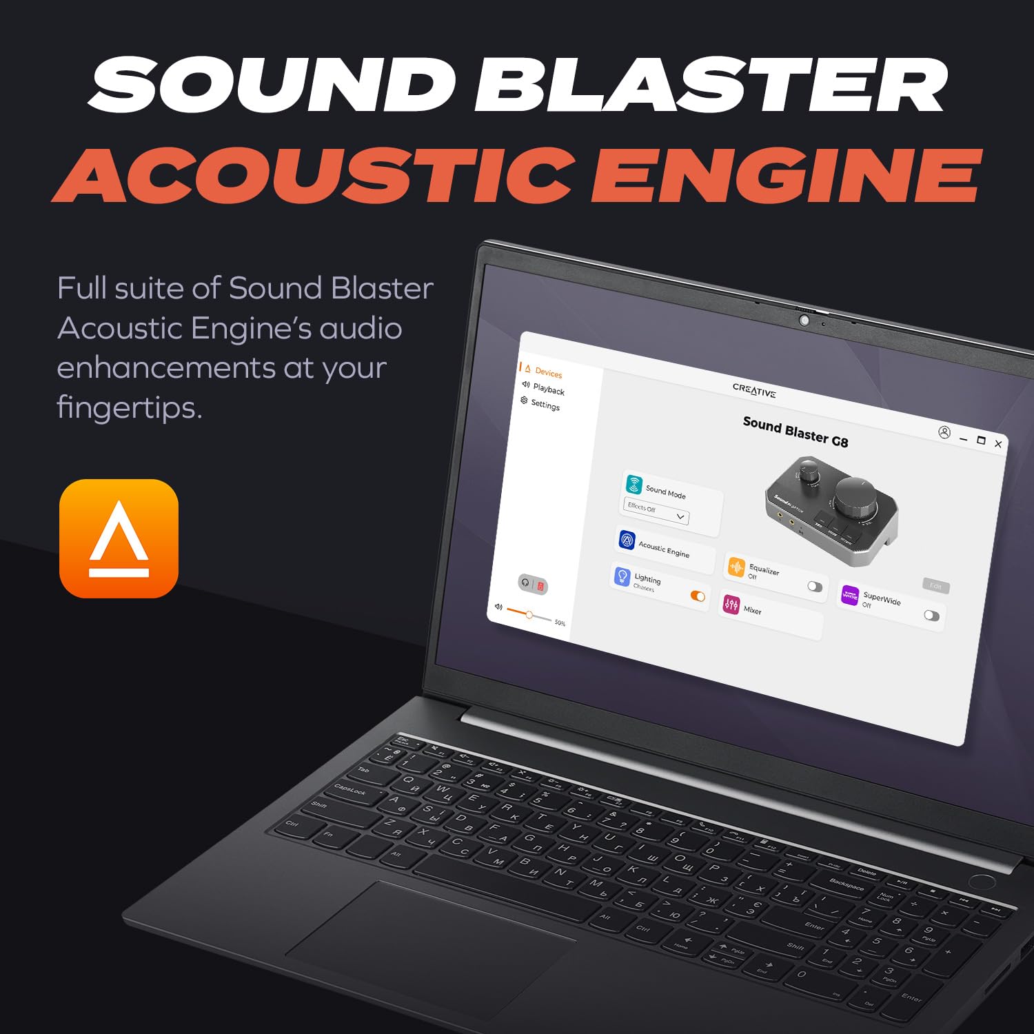Sound Blaster G8 – Hi-Res Gaming USB DAC with Dual USB Audio Mixing and Fully Customizable Acoustic Engine and 10-Band Equalizer - Image 6