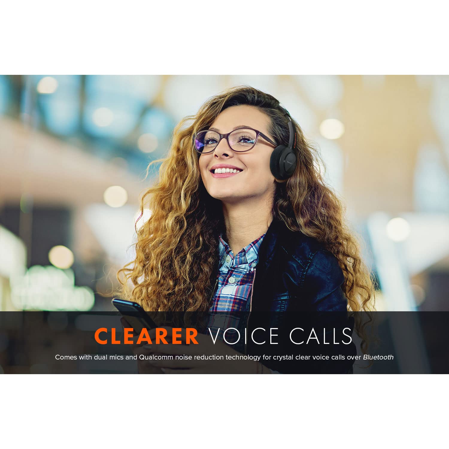 Sound Blaster JAM V2 On-Ear Lightweight Bluetooth 5.0 Wireless Headphones with USB-C, aptX Low Latency, aptX HD, Multipoint Connectivity, Voice Detection and Noise Reduction, 22 Hours Battery Life - Image 6